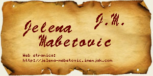 Jelena Mabetović vizit kartica